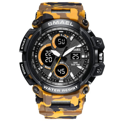 SMAEL Men Sports Watches Dual Display Analog Digital LED Electronic Quartz Watch