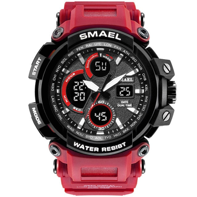 SMAEL Men Sports Watches Dual Display Analog Digital LED Electronic Quartz Watch