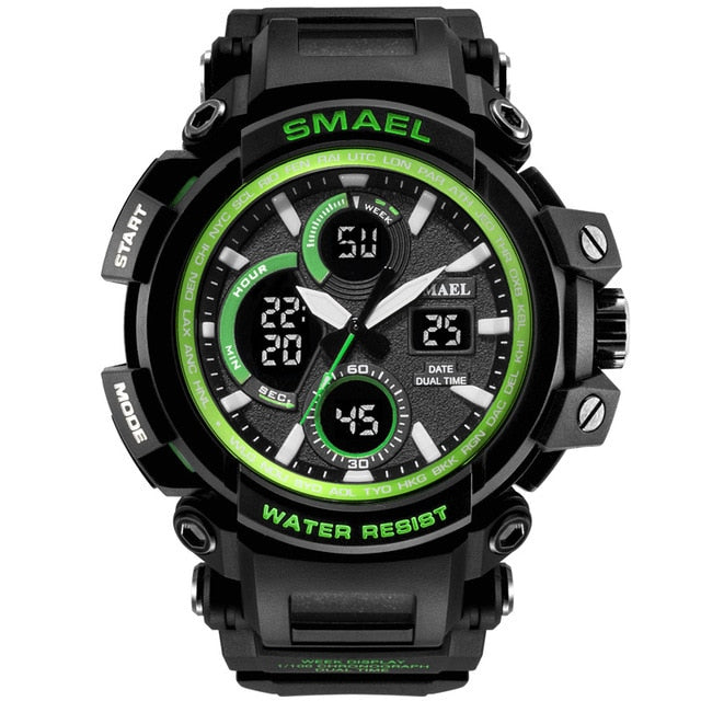 SMAEL Men Sports Watches Dual Display Analog Digital LED Electronic Quartz Watch
