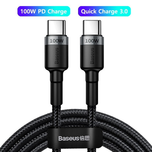 Baseus 100W USB C To USB Type C Cable Fast Charger Cord USB-C 5A