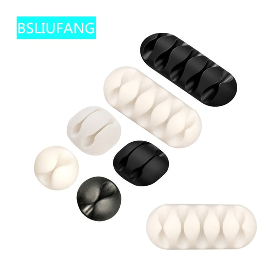 Silicone USB Cable Organizer Management Clips Cable Holder for Mouse Headphone Wire Organizer
