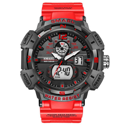 SMAEL Top Luxury Brand Men's Watch Outdoor Sports Waterproof  Watches Dual Display Quartz Rubber Digital Clock Relogio Masculino