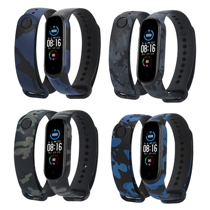 Strap For Xiaomi Mi Band 4 3 5 6 watch band Creative graffiti style Silicone bracelet replacement For XiaoMi band 4 5 Wristband