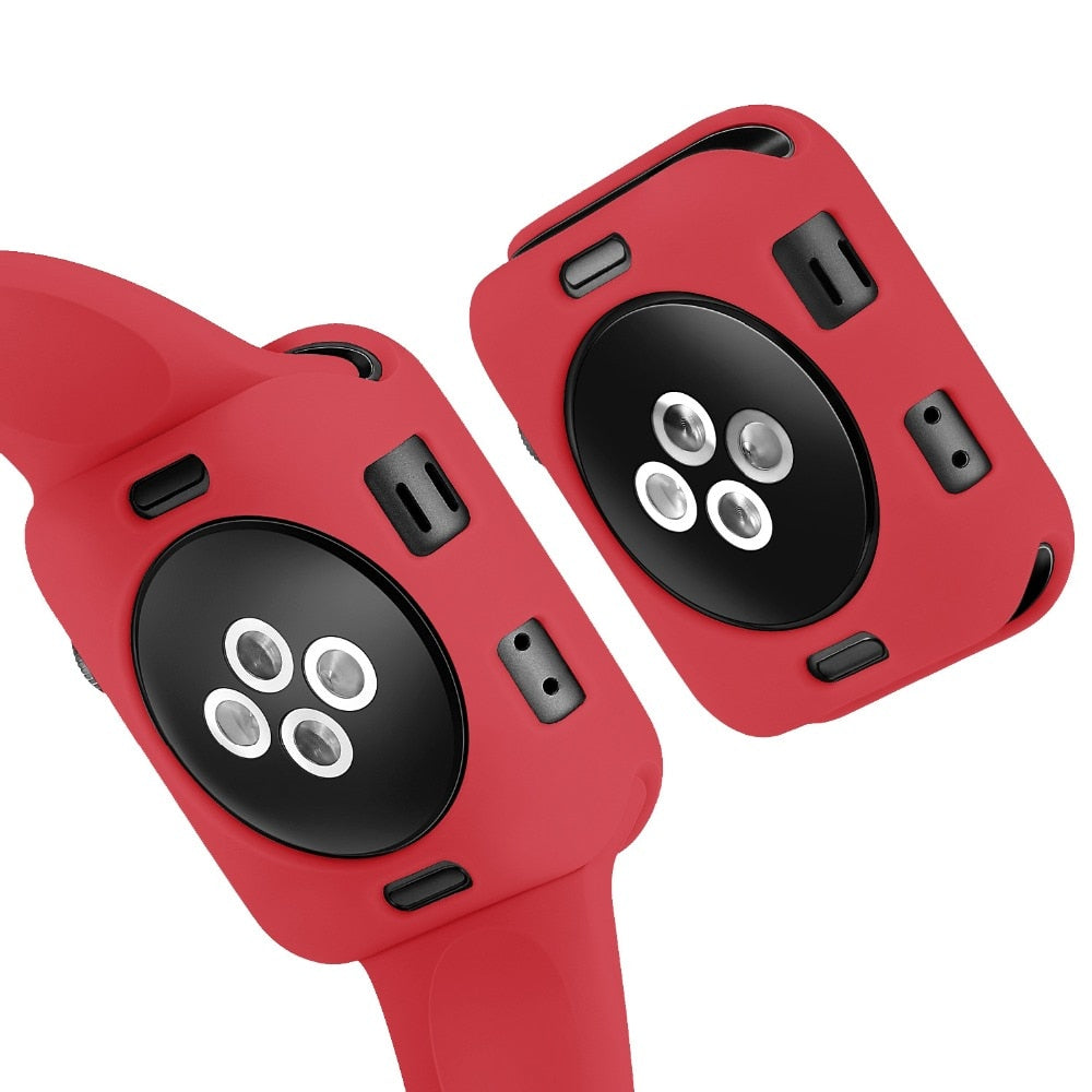Apple Watch Soft Silicone Case for Series 7 6 5 4 3 With Size 45mm 42MM 38MM Cover Protection