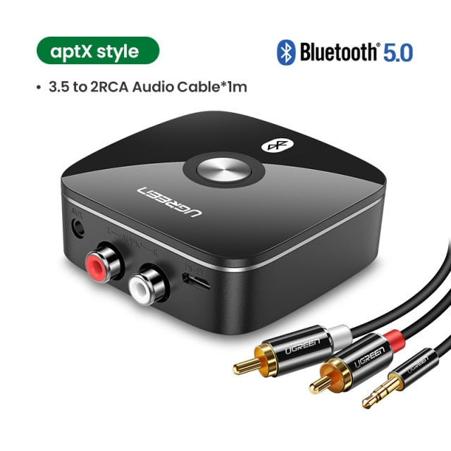 UGREEN Bluetooth RCA Receiver 5.0 aptX LL 3.5mm Jack Aux Wireless Adapter Music for TV Car RCA Bluetooth 5.0 Audio Receiver