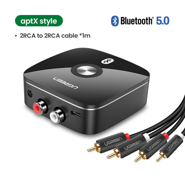 UGREEN Bluetooth RCA Receiver 5.0 aptX LL 3.5mm Jack Aux Wireless Adapter Music for TV Car RCA Bluetooth 5.0 Audio Receiver
