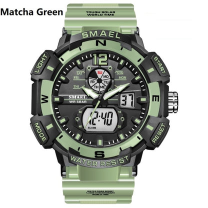 SMAEL Top Luxury Brand Men's Watch Outdoor Sports Waterproof  Watches Dual Display Quartz Rubber Digital Clock Relogio Masculino